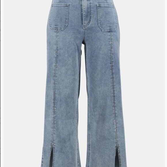 Joseph Ribkoff Rhinestone Stripe Jean, 2 - Picture 2 of 9